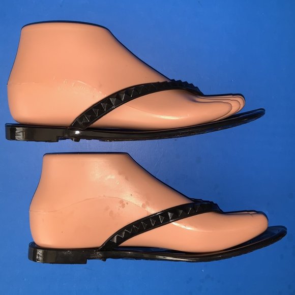 DIZZY WEAR Black Flexible Flip Flop Thong Sandal Fun Shoes Size 6 - Picture 2 of 5